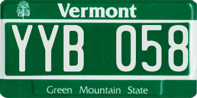 VT license plate YYB058