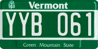 VT license plate YYB061