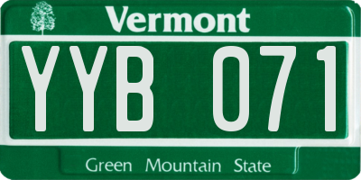 VT license plate YYB071