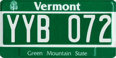 VT license plate YYB072