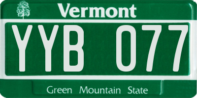 VT license plate YYB077