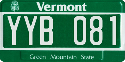 VT license plate YYB081
