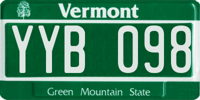 VT license plate YYB098