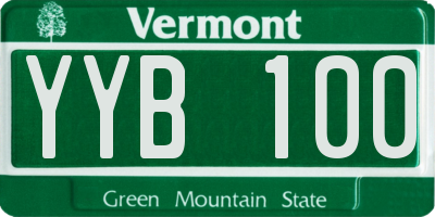 VT license plate YYB100