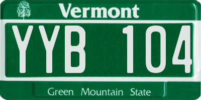 VT license plate YYB104