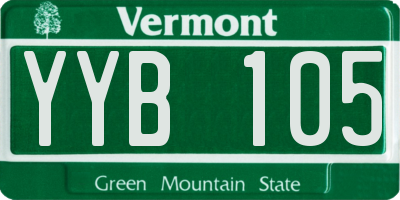 VT license plate YYB105