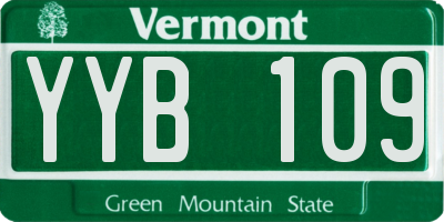 VT license plate YYB109