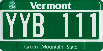 VT license plate YYB111