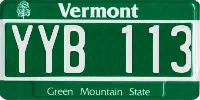 VT license plate YYB113