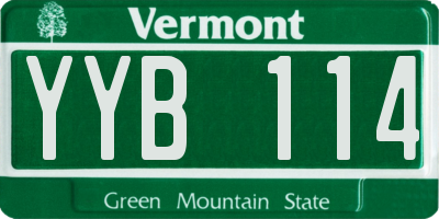 VT license plate YYB114