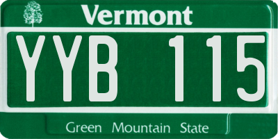 VT license plate YYB115