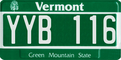 VT license plate YYB116