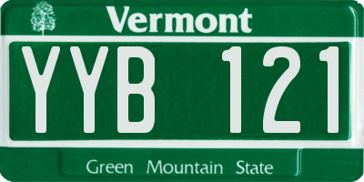 VT license plate YYB121