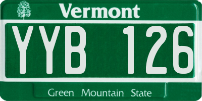 VT license plate YYB126