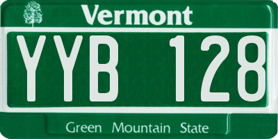 VT license plate YYB128