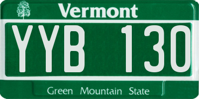 VT license plate YYB130