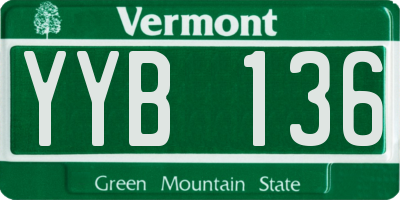 VT license plate YYB136