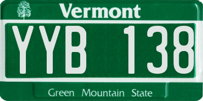 VT license plate YYB138