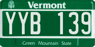 VT license plate YYB139