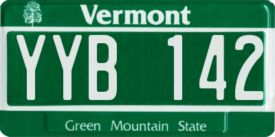 VT license plate YYB142