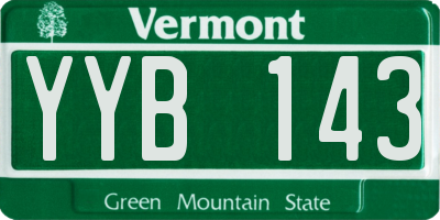 VT license plate YYB143