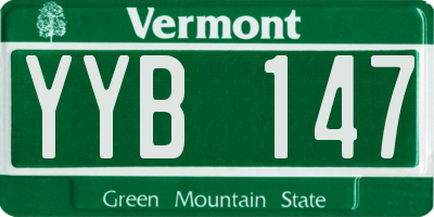VT license plate YYB147