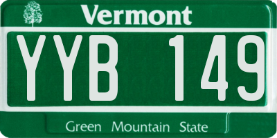 VT license plate YYB149