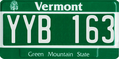 VT license plate YYB163