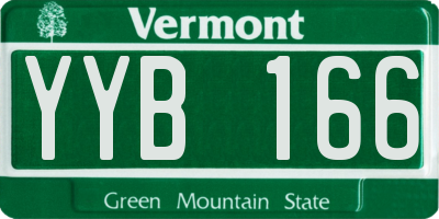 VT license plate YYB166