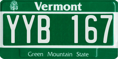 VT license plate YYB167