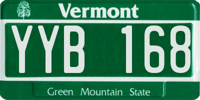 VT license plate YYB168