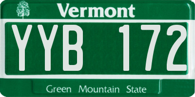 VT license plate YYB172