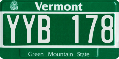VT license plate YYB178