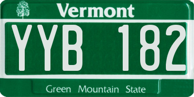VT license plate YYB182