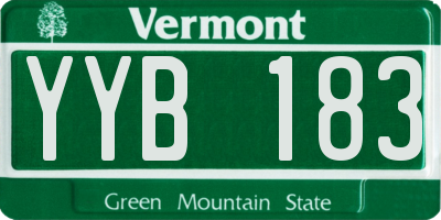 VT license plate YYB183