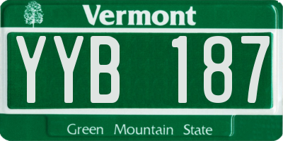 VT license plate YYB187
