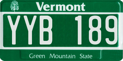 VT license plate YYB189