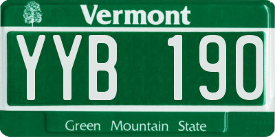 VT license plate YYB190