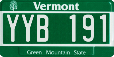 VT license plate YYB191