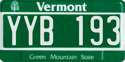 VT license plate YYB193