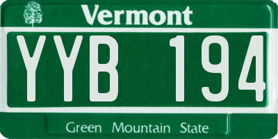 VT license plate YYB194