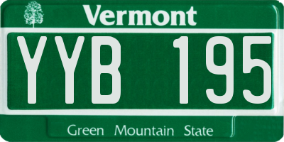 VT license plate YYB195
