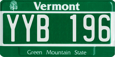 VT license plate YYB196