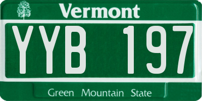 VT license plate YYB197