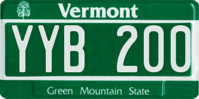 VT license plate YYB200