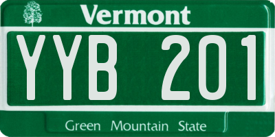 VT license plate YYB201