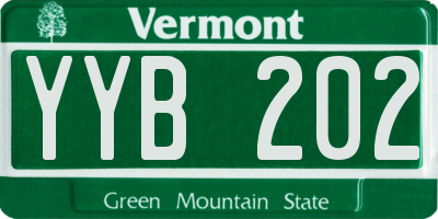 VT license plate YYB202