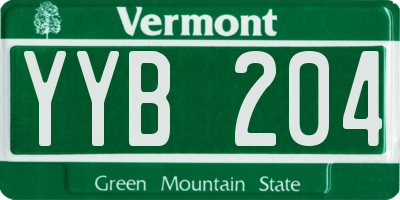 VT license plate YYB204