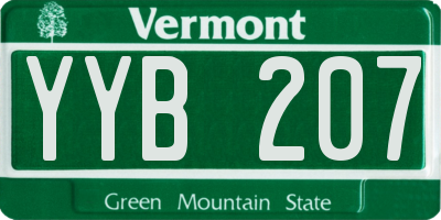 VT license plate YYB207