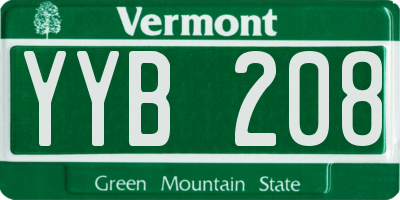 VT license plate YYB208